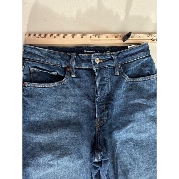 Old Navy Jeans Womens Size 6 High-Rise Curvy Straight Jeans Distressed Cropped - Picture 10 of 12
